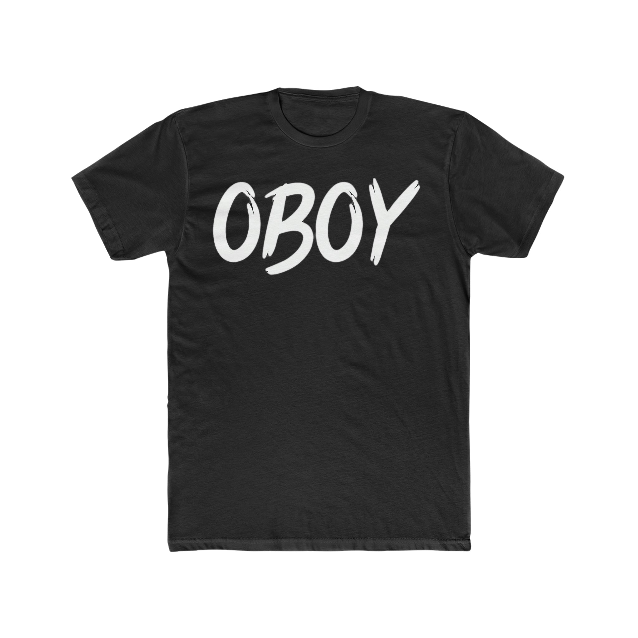 OBOY Men's Cotton Crew Tee Logo Black